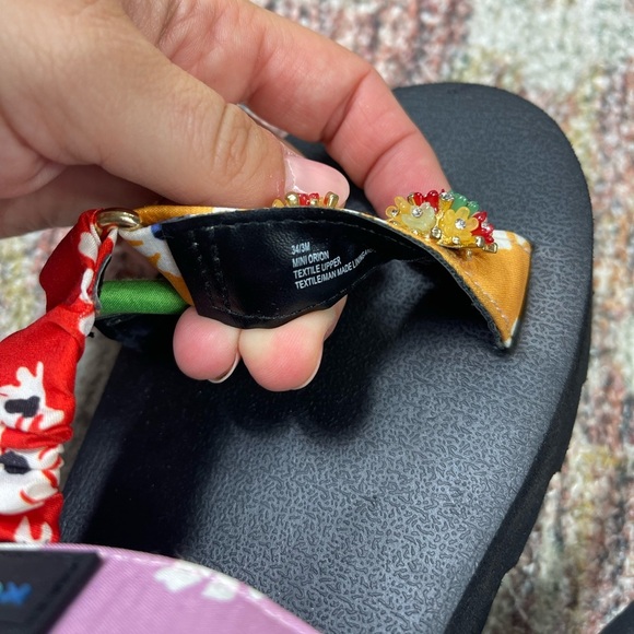 Kurt Geiger Mini Orion Platform Sandals Printed Straps Girls Size 3 - Picture 8 of 9